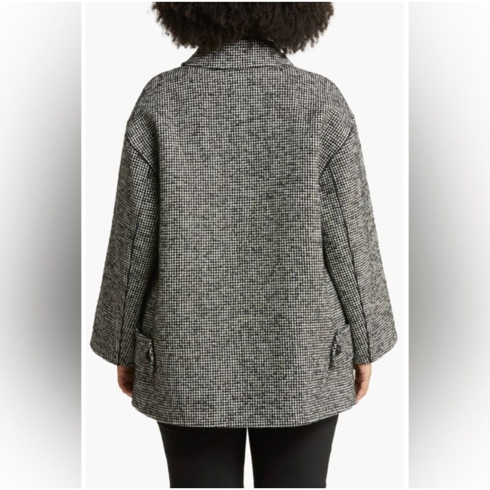 Lafayette 148 Wool Blend Oversized Coat Black Multi 1X Excellent Condition - Picture 3 of 13